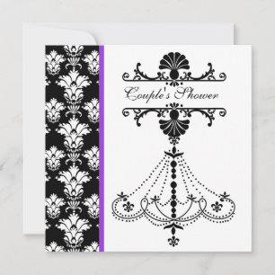 Black and White Chandelier Couple's Shower Invite