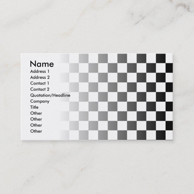 Black and White Check Business Card (Front)