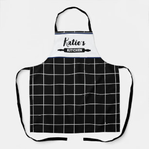 Black And White Check Custom Apron