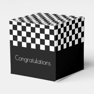 Black And White Check Favour Box