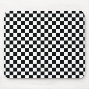 Black and White Check pattern Mouse Mat