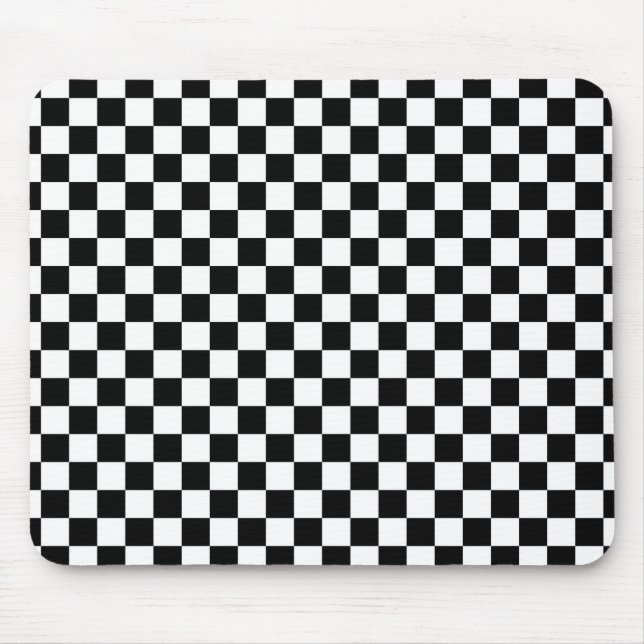 Black and White Check pattern Mouse Mat (Front)