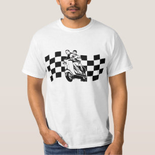 Black and white check scooter riders T-Shirt