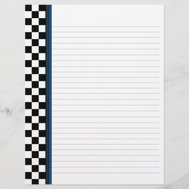 Black and White Check with Blue Accent Binder (Front)