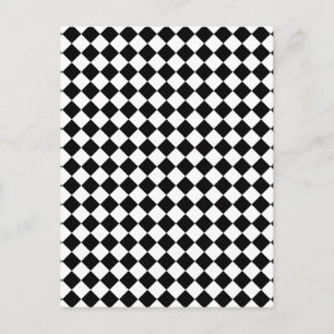 Black and White Checked Design Postcard