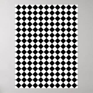 Black and White Checked Design Poster