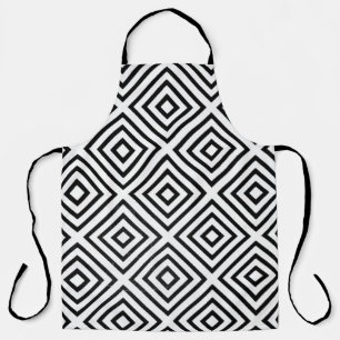 Black and white checked digital wallpaper apron