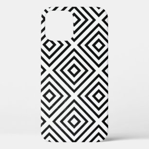 Black and white checked digital wallpaper iPhone 12 case