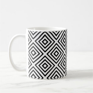 Black and white checked digital wallpaper coffee mug