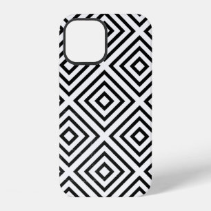 Black and white checked digital wallpaper iPhone 12 case