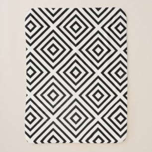 Black and white checked digital wallpaper sherpa blanket
