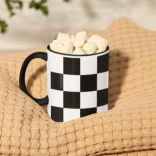 Black and White Checked Pattern Mug