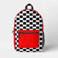 Black and White Checked Red 4Ann Print Cut Sew Bag