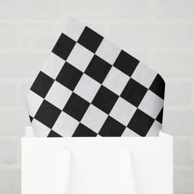 Black and White Checked Tissue Paper (Gift Bag)
