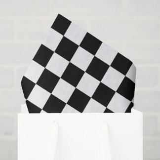 Black and White Checked Tissue Paper