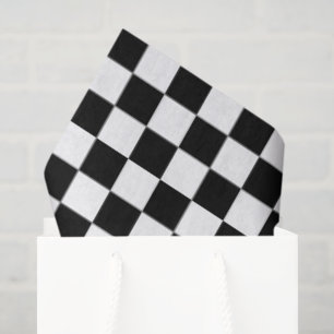 Black and White Checked Tissue Paper