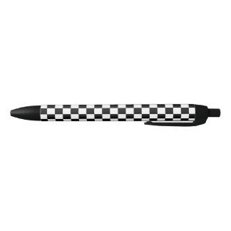 Black and White Checkerboard Black Ink Pen