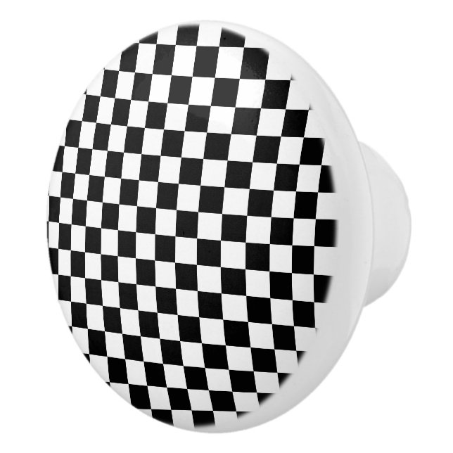 Black and white checkerboard pattern  ceramic knob (Right)