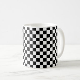 Black and white checkerboard pattern  coffee mug