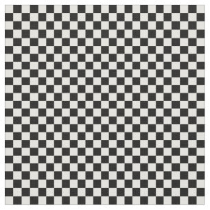 Black and White Checkerboard Pattern Fabric
