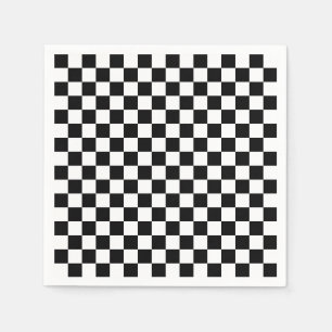 Black and white checkerboard pattern napkin