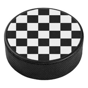 Black and White Checkered Hockey Puck