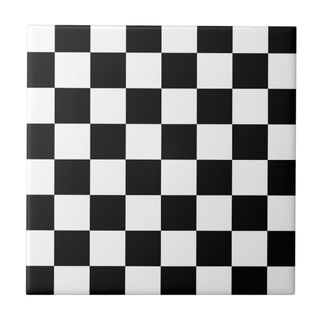 Black And White Checkers Tile (Front)
