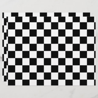 Black and White Checks Double-sided Paper