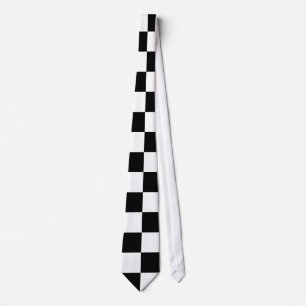 Black and White Checks Tie