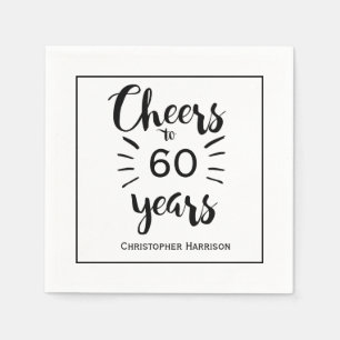 Black and White Cheers to 60 Years Napkin