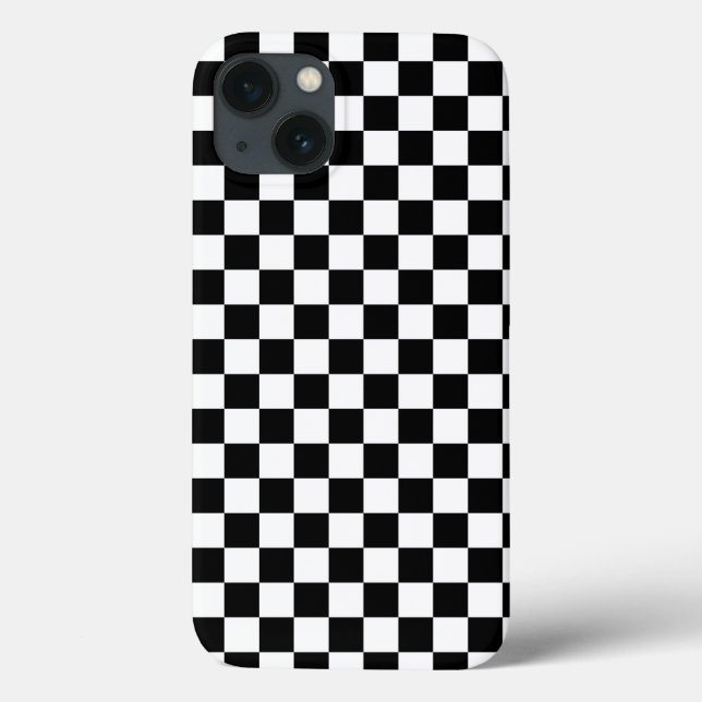 Black and White Chequerboard Case-Mate iPhone Case (Back)