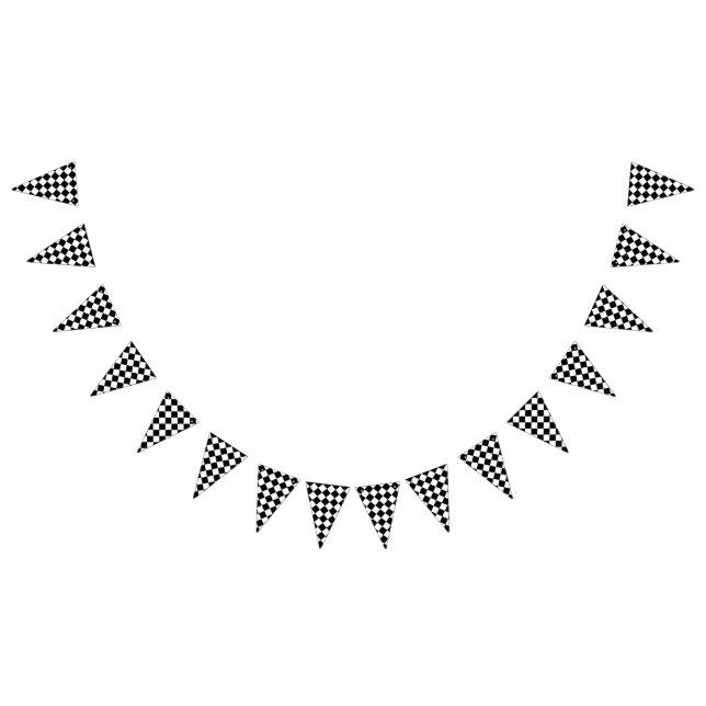Black And White Chequerboard Chequered Flag Design (All)