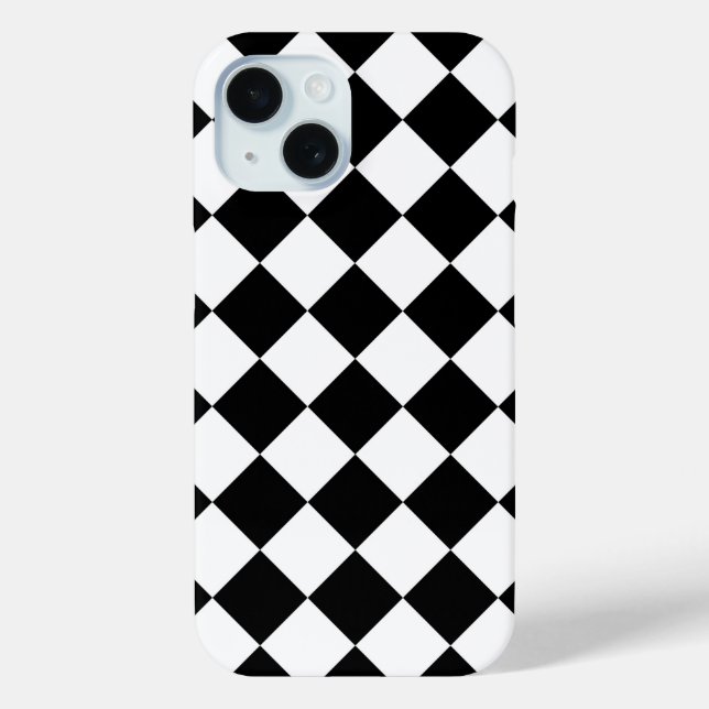 Black And White Chequerboard Chequered Flag Design Case-Mate iPhone Case (Back)