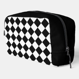 Black And White Chequerboard Chequered Flag Design Dopp Kit