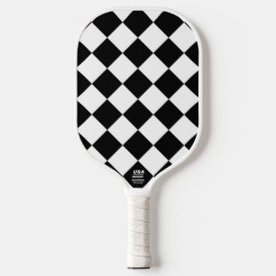 Black And White Chequerboard Chequered Flag Design Pickleball Paddle