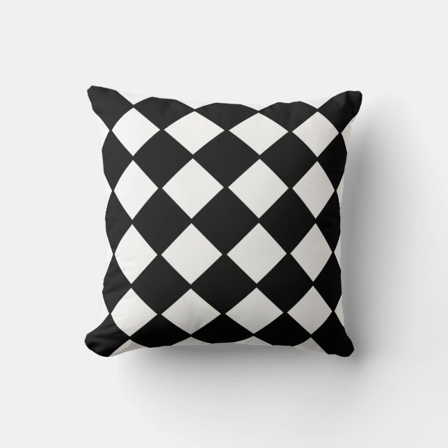 Black and White Chequerboard Decorator Pillow (Front)