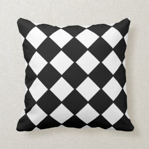 Black and White Chequerboard Decorator Pillow