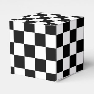Black and White Chequerboard Favour Box
