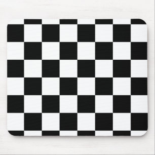 Black and White Chequerboard Mouse Mat