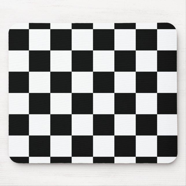 Black and White Chequerboard Mouse Mat (Front)
