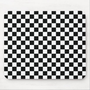 Black and White Chequerboard Mouse Mat