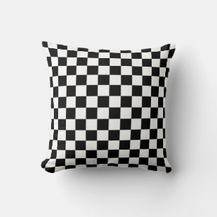 Black and white chequerboard pattern  cushion