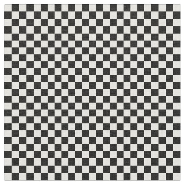 Black and White Chequerboard Pattern Fabric (Close Up)