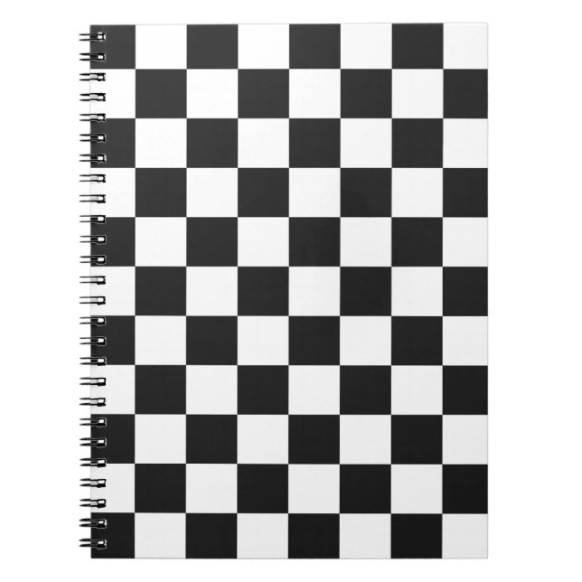 Black and white chequerboard pattern notebook (Front)