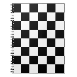 Black and White Chequerboard Pattern Notebook