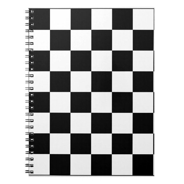 Black and White Chequerboard Pattern  Notebook (Front)