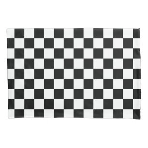 Black and white chequerboard pattern  pillowcase