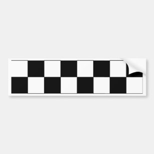 Black and White Chequerboard Retro Hipster Bumper Sticker