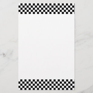Black and White Chequerboard Stationery