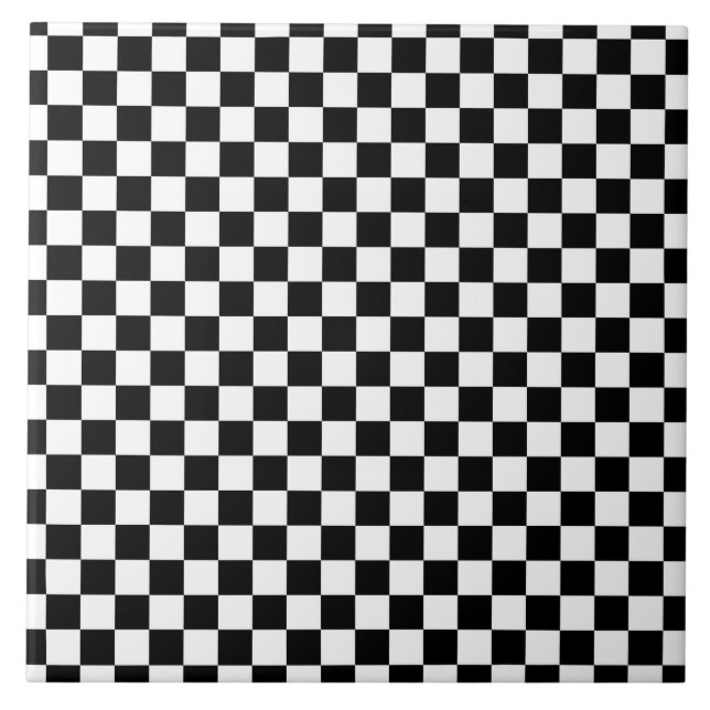 Black and White Chequerboard Tile (Front)